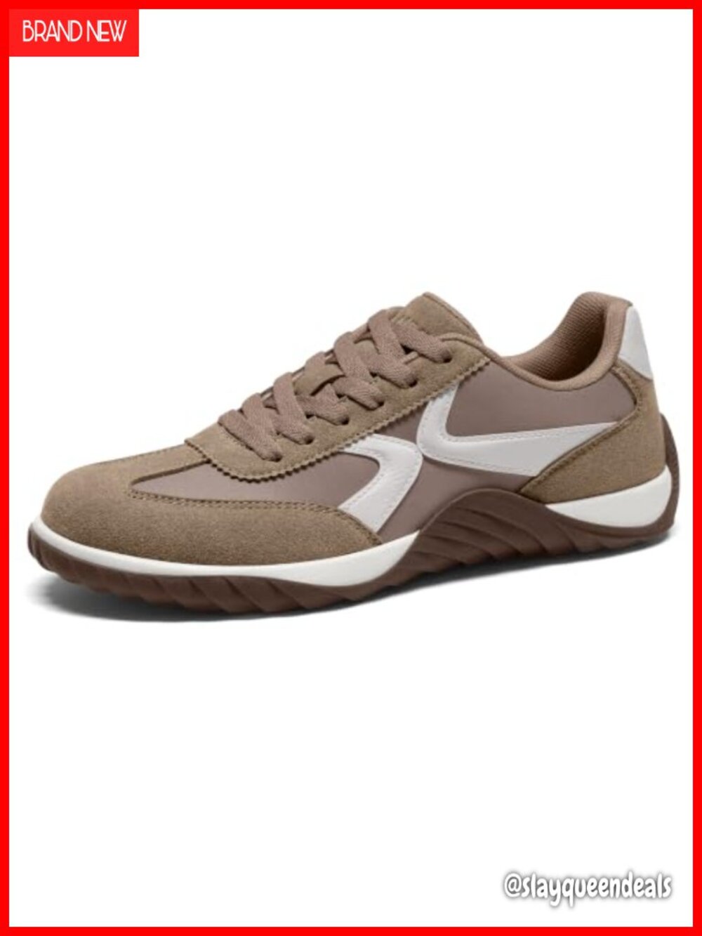 Retro Low Profile Lace-Up Sneakers with Suede Panels Vintage T-Toe